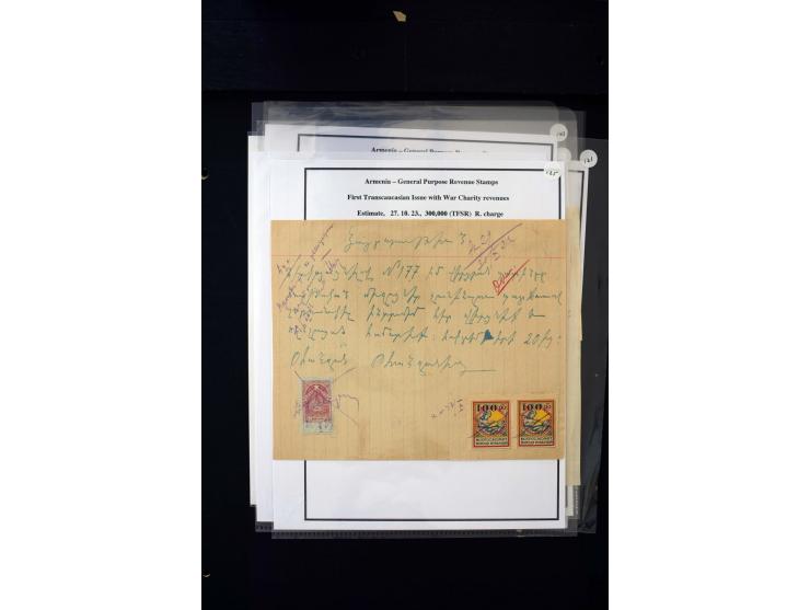 1923/41, The Dr R J Ceresa Exhibit collection of Armenian fiscal stamps and documents, comprising over 60 documents with 1923