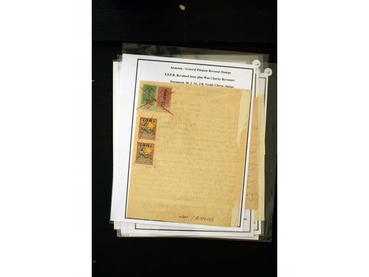 1923/41, The Dr R J Ceresa Exhibit collection of Armenian fiscal stamps and documents, comprising over 60 documents with 1923