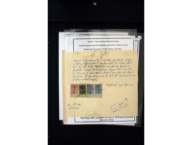 1923/41, The Dr R J Ceresa Exhibit collection of Armenian fiscal stamps and documents, comprising over 60 documents with 1923