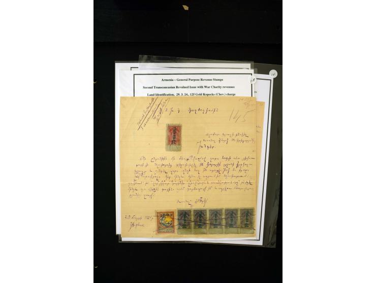 1923/41, The Dr R J Ceresa Exhibit collection of Armenian fiscal stamps and documents, comprising over 60 documents with 1923