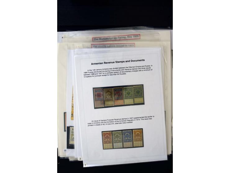 1923/41, The Dr R J Ceresa Exhibit collection of Armenian fiscal stamps and documents, comprising over 60 documents with 1923