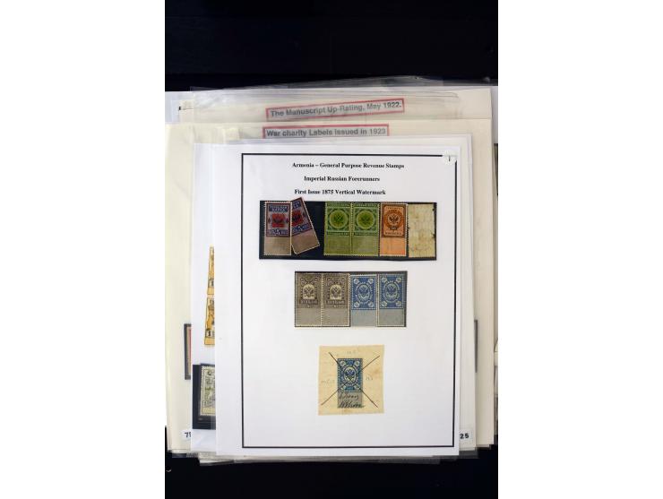 1923/41, The Dr R J Ceresa Exhibit collection of Armenian fiscal stamps and documents, comprising over 60 documents with 1923