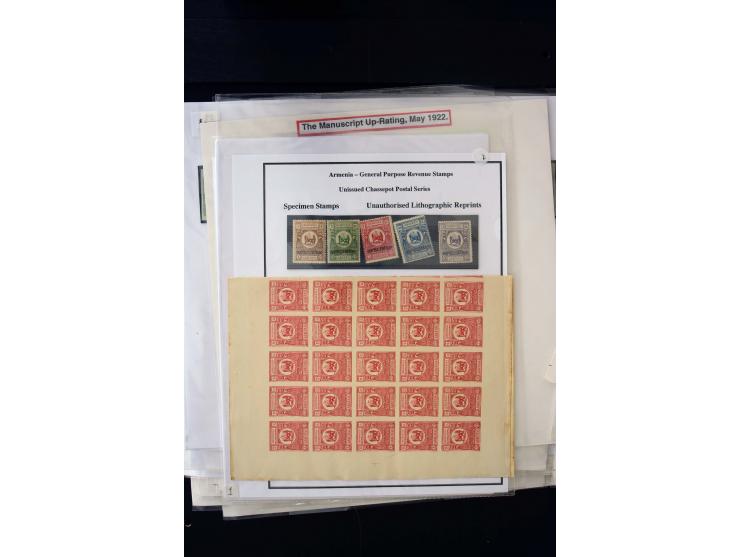 1923/41, The Dr R J Ceresa Exhibit collection of Armenian fiscal stamps and documents, comprising over 60 documents with 1923