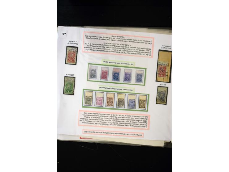 1923/41, The Dr R J Ceresa Exhibit collection of Armenian fiscal stamps and documents, comprising over 60 documents with 1923