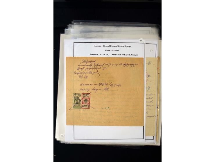1923/41, The Dr R J Ceresa Exhibit collection of Armenian fiscal stamps and documents, comprising over 60 documents with 1923