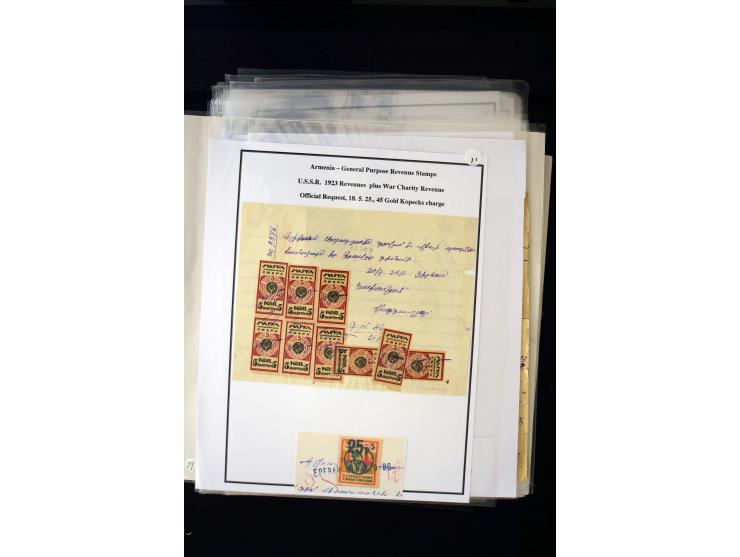 1923/41, The Dr R J Ceresa Exhibit collection of Armenian fiscal stamps and documents, comprising over 60 documents with 1923