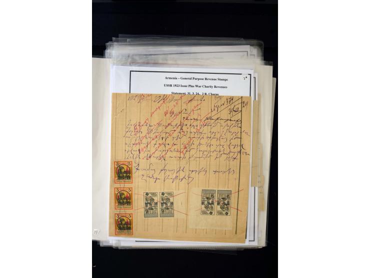 1923/41, The Dr R J Ceresa Exhibit collection of Armenian fiscal stamps and documents, comprising over 60 documents with 1923