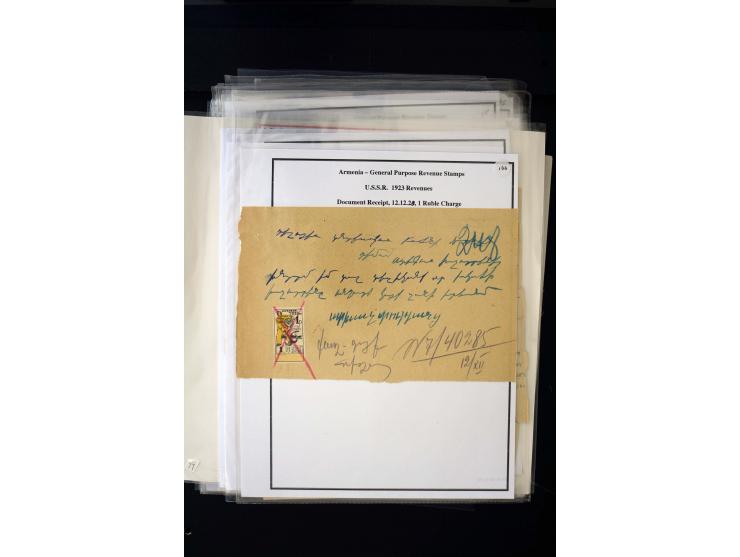 1923/41, The Dr R J Ceresa Exhibit collection of Armenian fiscal stamps and documents, comprising over 60 documents with 1923