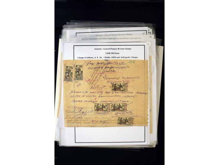 1923/41, The Dr R J Ceresa Exhibit collection of Armenian fiscal stamps and documents, comprising over 60 documents with 1923