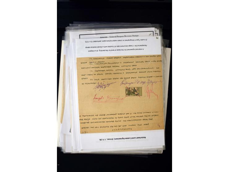 1923/41, The Dr R J Ceresa Exhibit collection of Armenian fiscal stamps and documents, comprising over 60 documents with 1923