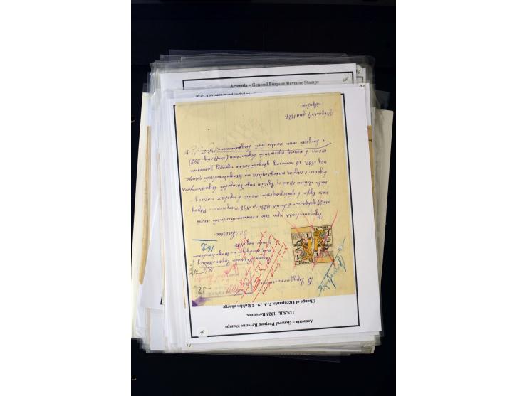 1923/41, The Dr R J Ceresa Exhibit collection of Armenian fiscal stamps and documents, comprising over 60 documents with 1923