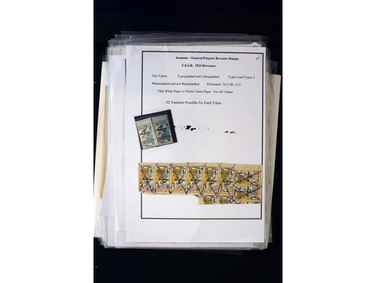 1923/41, The Dr R J Ceresa Exhibit collection of Armenian fiscal stamps and documents, comprising over 60 documents with 1923