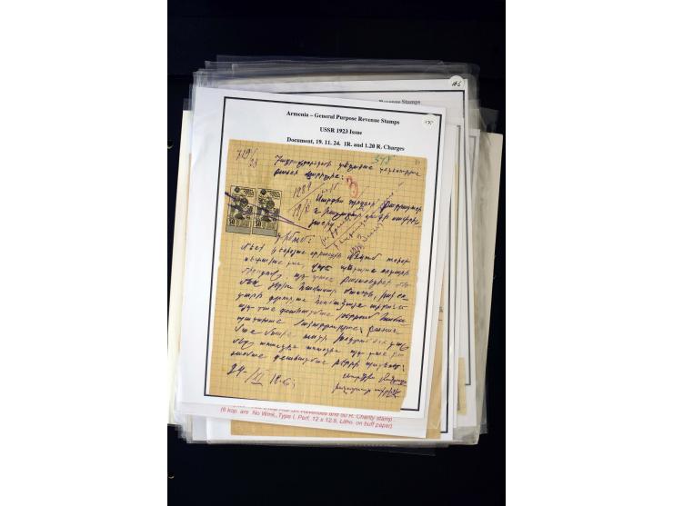 1923/41, The Dr R J Ceresa Exhibit collection of Armenian fiscal stamps and documents, comprising over 60 documents with 1923