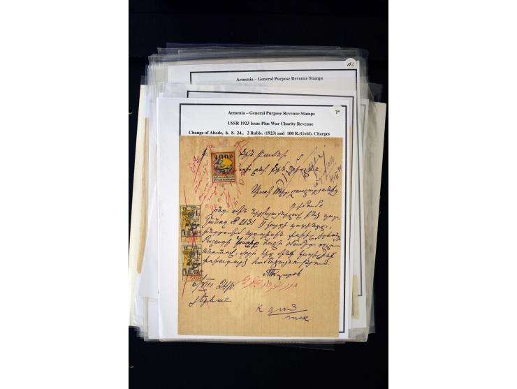 1923/41, The Dr R J Ceresa Exhibit collection of Armenian fiscal stamps and documents, comprising over 60 documents with 1923