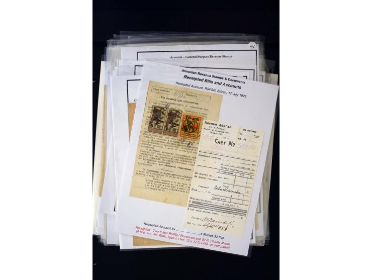 1923/41, The Dr R J Ceresa Exhibit collection of Armenian fiscal stamps and documents, comprising over 60 documents with 1923