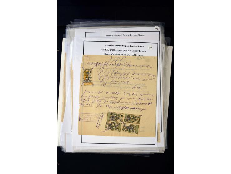 1923/41, The Dr R J Ceresa Exhibit collection of Armenian fiscal stamps and documents, comprising over 60 documents with 1923