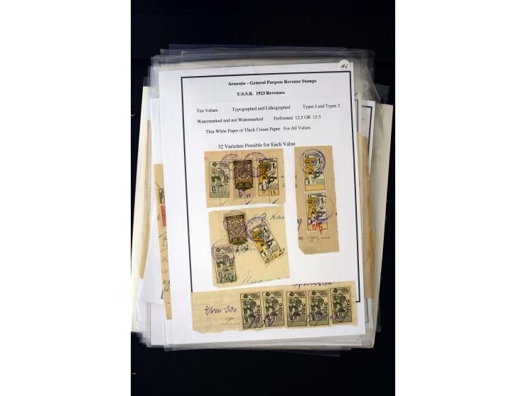 1923/41, The Dr R J Ceresa Exhibit collection of Armenian fiscal stamps and documents, comprising over 60 documents with 1923