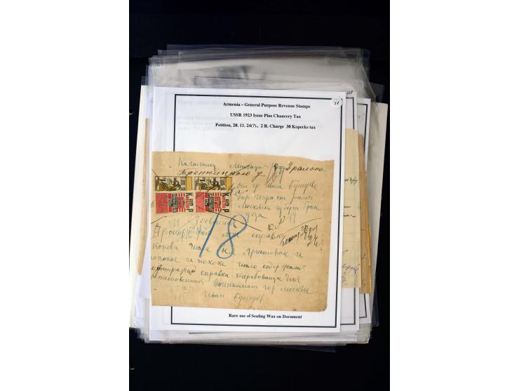 1923/41, The Dr R J Ceresa Exhibit collection of Armenian fiscal stamps and documents, comprising over 60 documents with 1923
