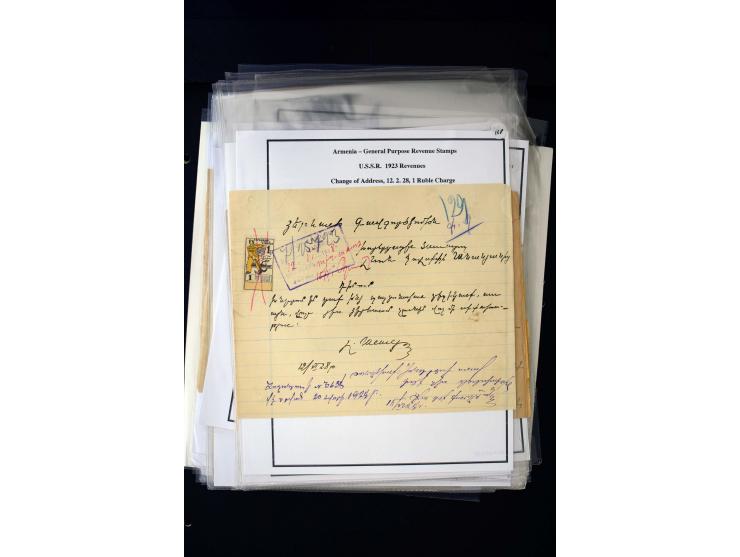 1923/41, The Dr R J Ceresa Exhibit collection of Armenian fiscal stamps and documents, comprising over 60 documents with 1923