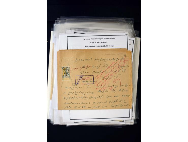1923/41, The Dr R J Ceresa Exhibit collection of Armenian fiscal stamps and documents, comprising over 60 documents with 1923