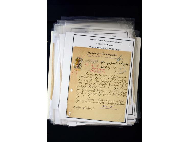 1923/41, The Dr R J Ceresa Exhibit collection of Armenian fiscal stamps and documents, comprising over 60 documents with 1923