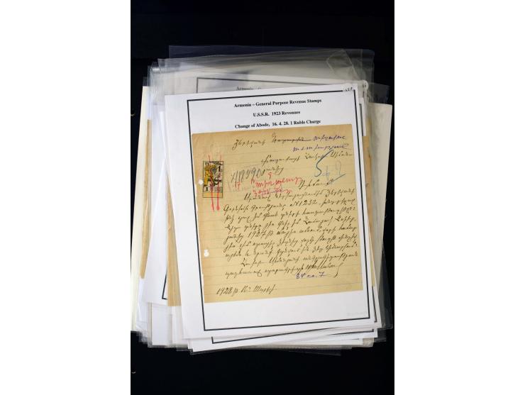 1923/41, The Dr R J Ceresa Exhibit collection of Armenian fiscal stamps and documents, comprising over 60 documents with 1923