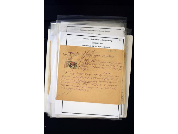 1923/41, The Dr R J Ceresa Exhibit collection of Armenian fiscal stamps and documents, comprising over 60 documents with 1923