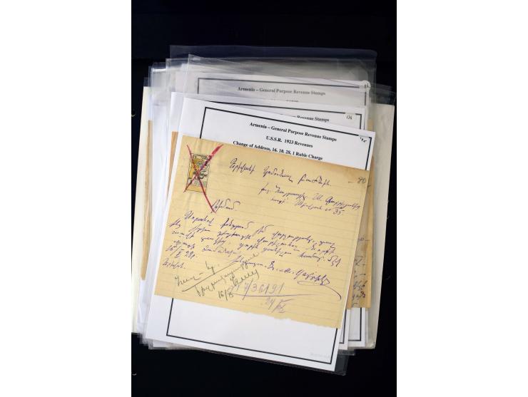 1923/41, The Dr R J Ceresa Exhibit collection of Armenian fiscal stamps and documents, comprising over 60 documents with 1923
