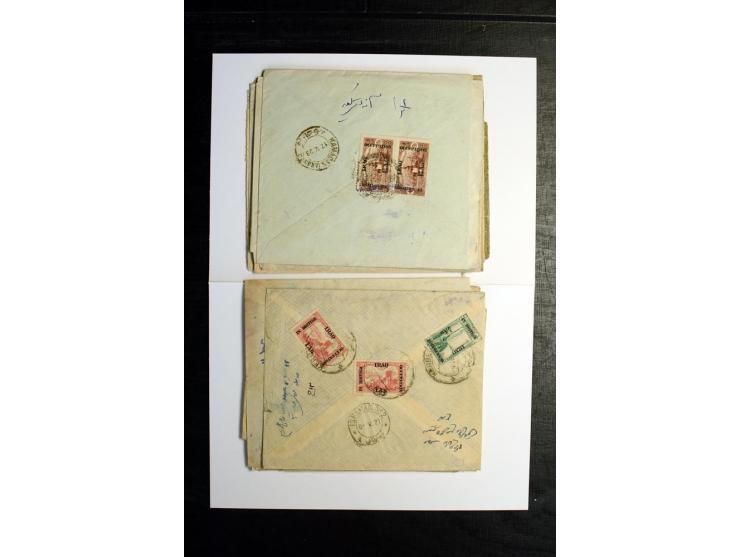 1921/22, BRITISH OCCUPATION, 24 Briefe nach Persien, dabei R-Briefe von Najap, Basrah und Kerbela, Zensuren, etc.