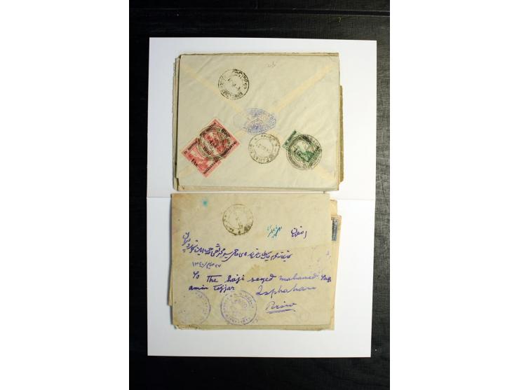 1921/22, BRITISH OCCUPATION, 24 Briefe nach Persien, dabei R-Briefe von Najap, Basrah und Kerbela, Zensuren, etc.