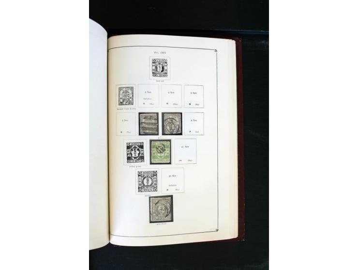 1872/1958, gestempelte Sammlung mit u.a. Mi.-Nr. 129, 144-47, 217 KLB, 428A KLB, Bl.1, 5, 6, 9, 17, 28, 32, 38 etc., dazu Pos