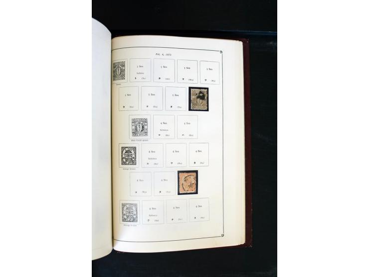 1872/1958, gestempelte Sammlung mit u.a. Mi.-Nr. 129, 144-47, 217 KLB, 428A KLB, Bl.1, 5, 6, 9, 17, 28, 32, 38 etc., dazu Pos