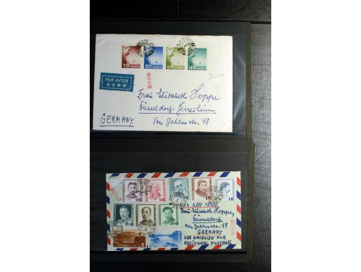 1916/60 (ca.), interessanter Posten Briefe und Karten, dabei Mi.-Nr. 127-29 mit Sonderstempel auf Gedenkkarte, 224-24 auf FDC