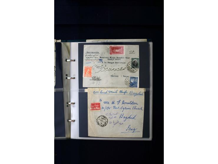 OVERLAND MAIL: 1902/33 (ca.), Sammlungsbestand von etwa 140 Briefen, meist aus dem irak und Persien, aber auch aus Bahrein, S