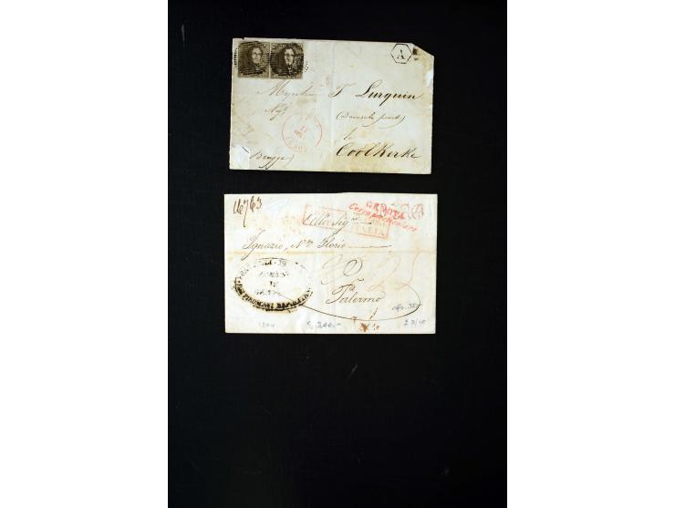 1843/66, Partie mit 20 markenlosen und frankierten Briefen, Schwerpunkt Frankreich mit u.a. Auslandspost nach Cuba, Haiti und