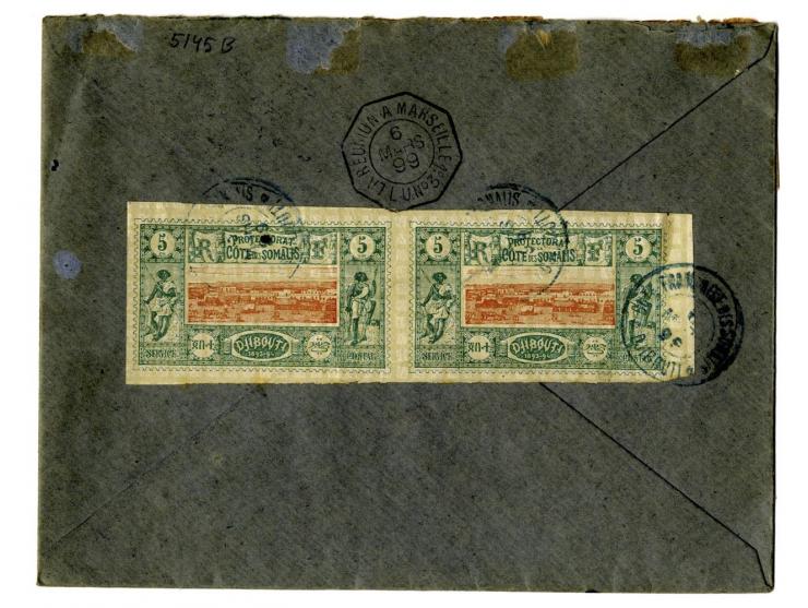 1894/1930, Frz. Somaliland und Äthiopien, Partie mit 11 interessante Belegen, dabei Einzel- und Mehrfrankaturen, R-Briefe, Ha