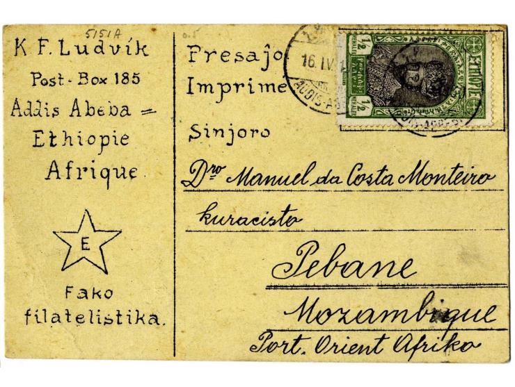 1894/1930, Frz. Somaliland und Äthiopien, Partie mit 11 interessante Belegen, dabei Einzel- und Mehrfrankaturen, R-Briefe, Ha