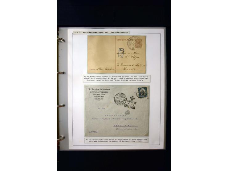 Rotes Kreuz: 1870/1990 (ca.), Ausstellungs-Sammlung "Eine Idee erobert die Welt" auf 60 Seiten plus Ergänzungsband mit 37 Sei