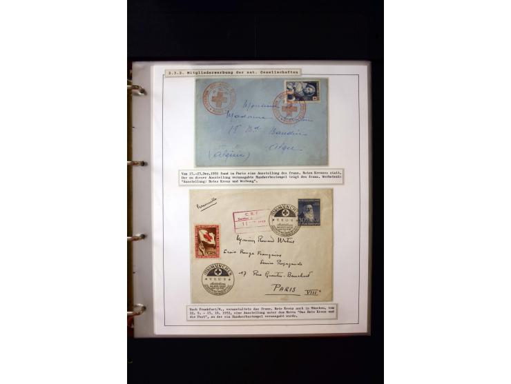Rotes Kreuz: 1870/1990 (ca.), Ausstellungs-Sammlung "Eine Idee erobert die Welt" auf 60 Seiten plus Ergänzungsband mit 37 Sei