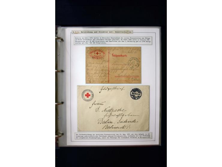 Rotes Kreuz: 1870/1990 (ca.), Ausstellungs-Sammlung "Eine Idee erobert die Welt" auf 60 Seiten plus Ergänzungsband mit 37 Sei