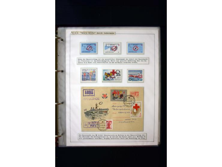 Rotes Kreuz: 1870/1990 (ca.), Ausstellungs-Sammlung "Eine Idee erobert die Welt" auf 60 Seiten plus Ergänzungsband mit 37 Sei