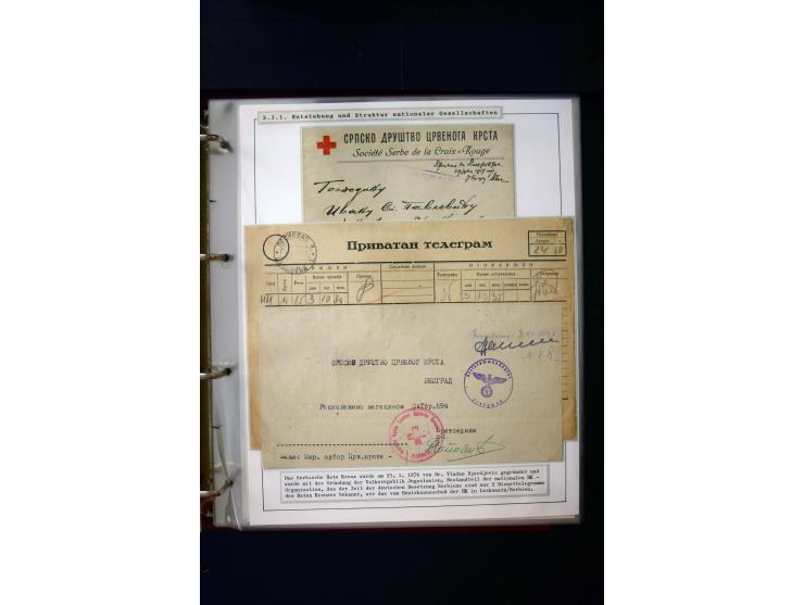 Rotes Kreuz: 1870/1990 (ca.), Ausstellungs-Sammlung "Eine Idee erobert die Welt" auf 60 Seiten plus Ergänzungsband mit 37 Sei