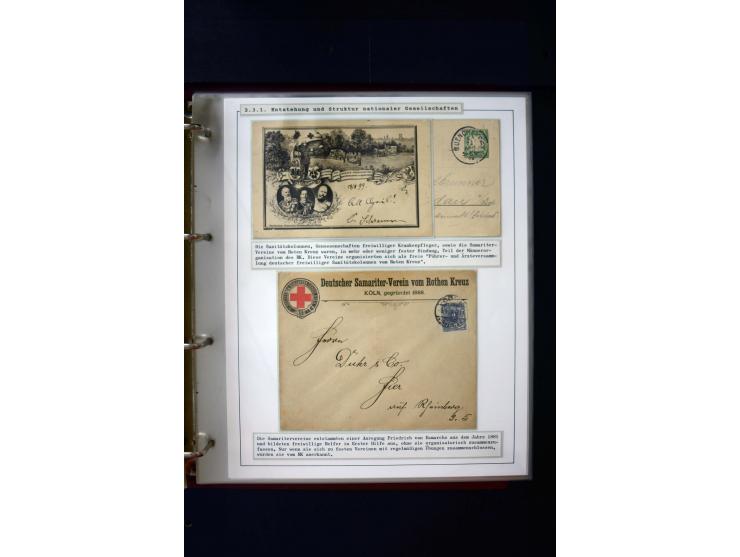 Rotes Kreuz: 1870/1990 (ca.), Ausstellungs-Sammlung "Eine Idee erobert die Welt" auf 60 Seiten plus Ergänzungsband mit 37 Sei