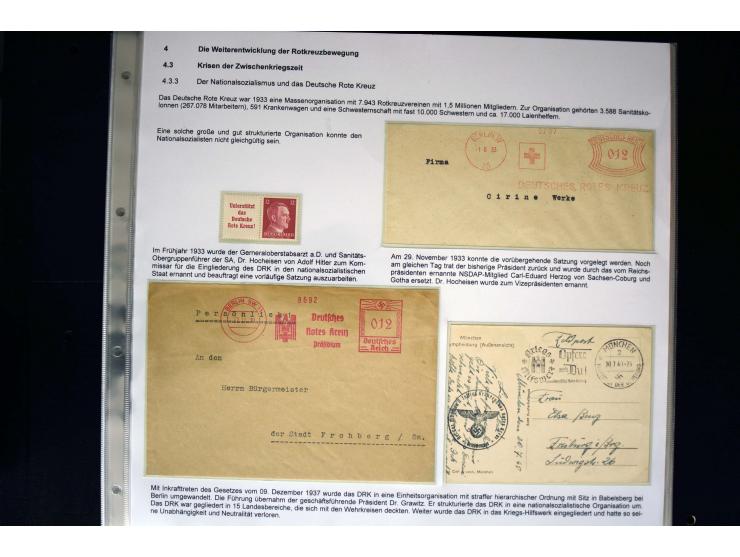 Rotes Kreuz: 1870/1990 (ca.), Ausstellungs-Sammlung "Eine Idee erobert die Welt" auf 60 Seiten plus Ergänzungsband mit 37 Sei