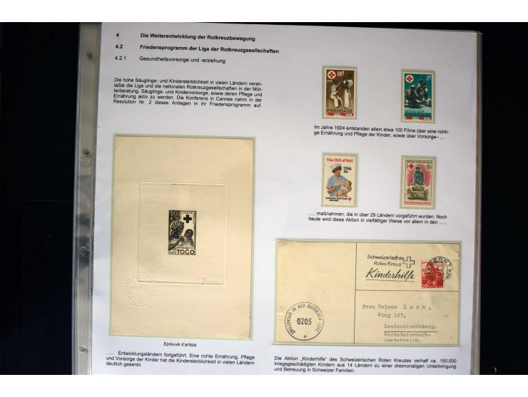 Rotes Kreuz: 1870/1990 (ca.), Ausstellungs-Sammlung "Eine Idee erobert die Welt" auf 60 Seiten plus Ergänzungsband mit 37 Sei