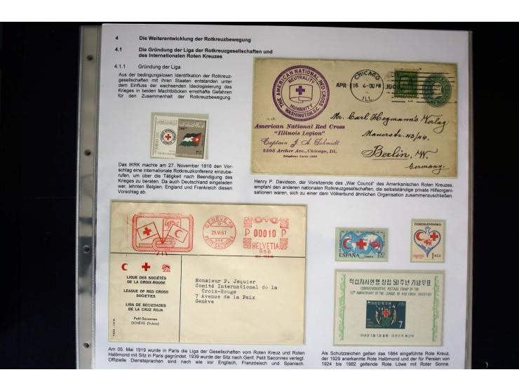 Rotes Kreuz: 1870/1990 (ca.), Ausstellungs-Sammlung "Eine Idee erobert die Welt" auf 60 Seiten plus Ergänzungsband mit 37 Sei