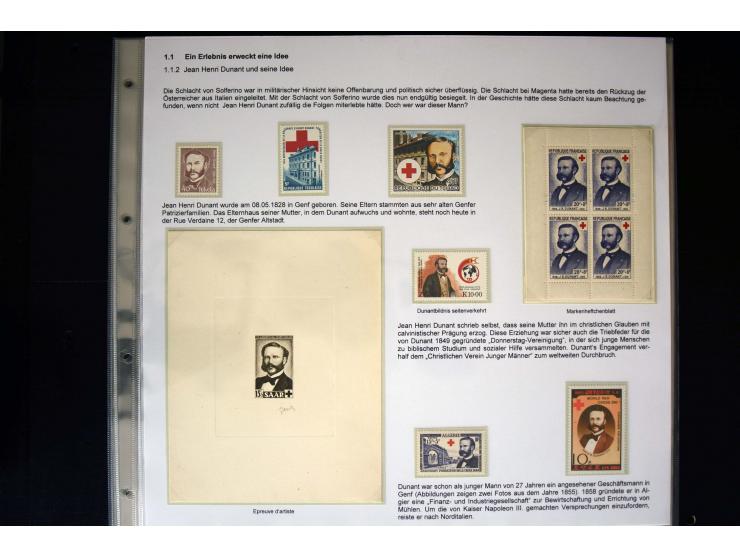 Rotes Kreuz: 1870/1990 (ca.), Ausstellungs-Sammlung "Eine Idee erobert die Welt" auf 60 Seiten plus Ergänzungsband mit 37 Sei