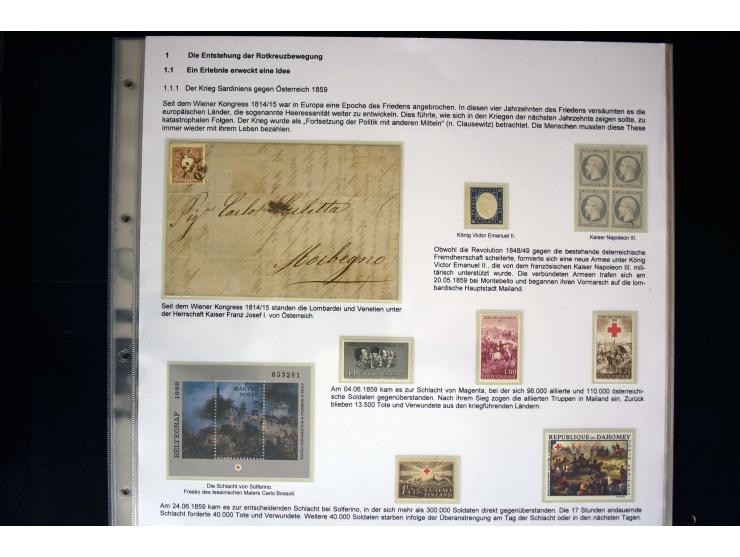 Rotes Kreuz: 1870/1990 (ca.), Ausstellungs-Sammlung "Eine Idee erobert die Welt" auf 60 Seiten plus Ergänzungsband mit 37 Sei