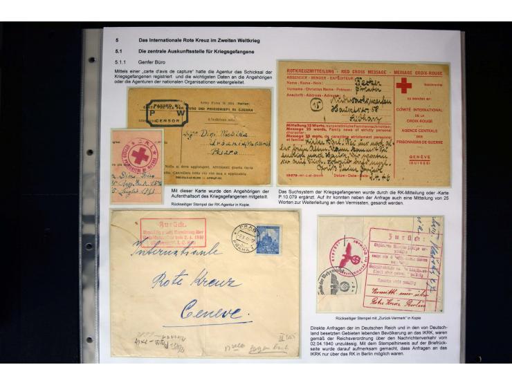 Rotes Kreuz: 1870/1990 (ca.), Ausstellungs-Sammlung "Eine Idee erobert die Welt" auf 60 Seiten plus Ergänzungsband mit 37 Sei
