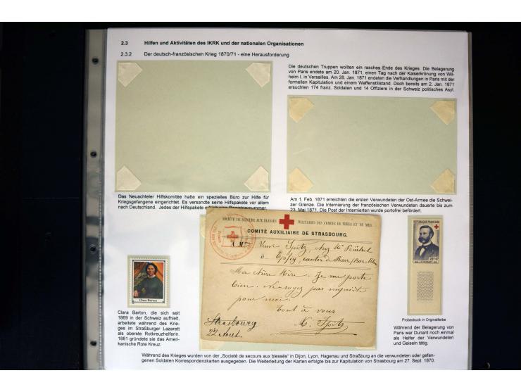 Rotes Kreuz: 1870/1990 (ca.), Ausstellungs-Sammlung "Eine Idee erobert die Welt" auf 60 Seiten plus Ergänzungsband mit 37 Sei